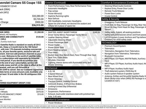 Used 2012 Chevrolet Camaro SS w/ RS Package RWD image 26