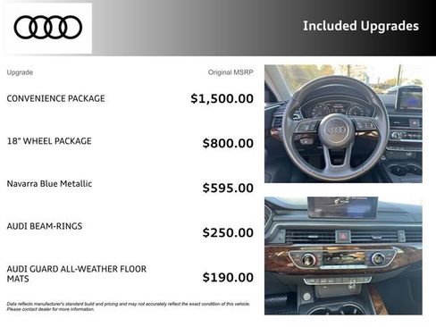 Used 2019 Audi A4 2.0T Premium w/ Convenience Package AWD/4WD image 3