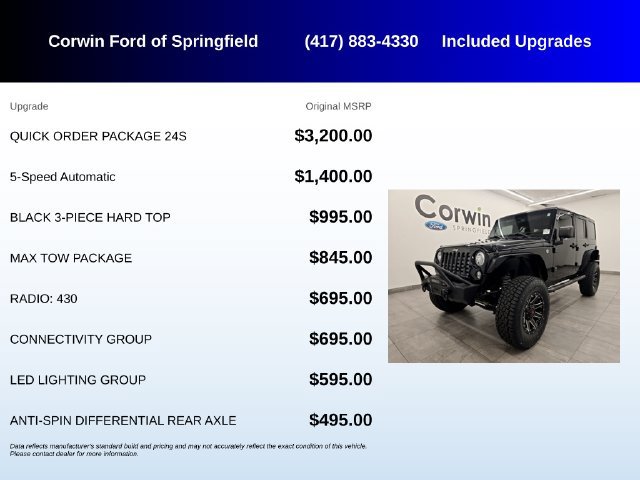 Used 2017 Jeep Wrangler Unlimited Sport w/ Quick Order Package 24S AWD/4WD image 5