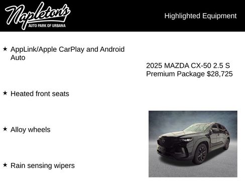 Used 2025 MAZDA CX-50 AWD 2.5 S w/ Premium Package image 8