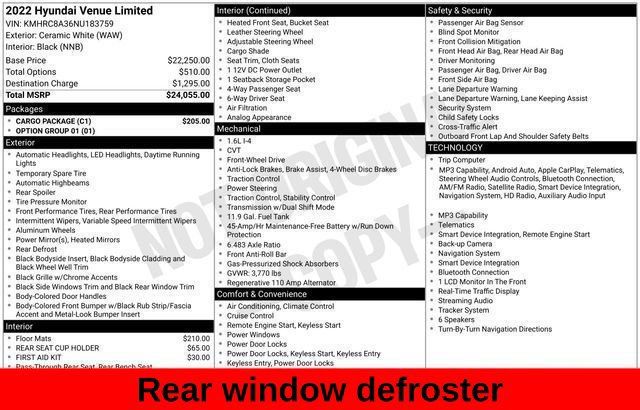 Used 2022 Hyundai Venue Limited w/ Cargo Package FWD image 18