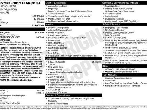 Used 2012 Chevrolet Camaro LT w/ RS Package image 10