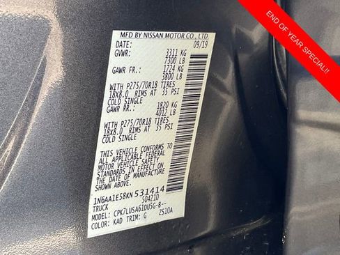 Used 2019 Nissan Titan PRO-4X w/ Pro-4x Convenience Package image 20