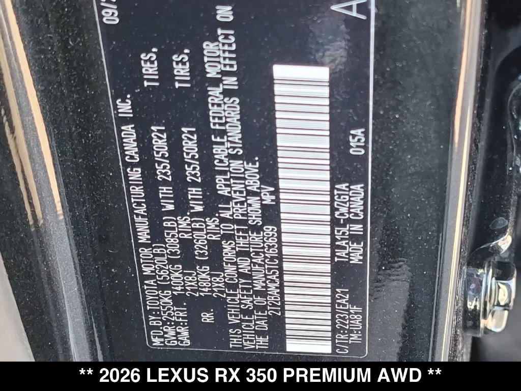 New 2026 Lexus RX 350 Premium w/ Convenience Package AWD/4WD image 18