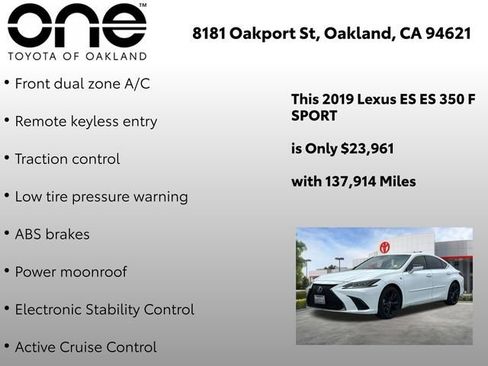 Used 2019 Lexus ES 350 F Sport w/ Accessory Package 2 FWD image 6