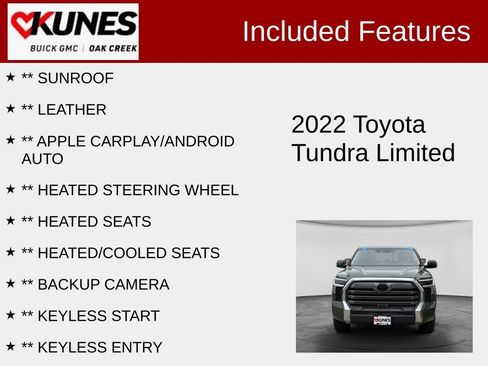 Used 2022 Toyota Tundra Limited w/ Power Package AWD/4WD image 2