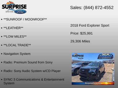 Used 2018 Ford Explorer Sport w/ Equipment Group 401A AWD/4WD image 19
