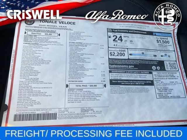 New 2025 Alfa Romeo Tonale w/ Premium Package AWD/4WD image 47