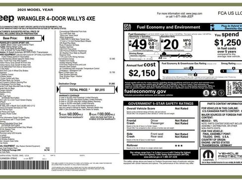 Certified 2025 Jeep Wrangler Unlimited Sport S 4xe AWD/4WD image 4