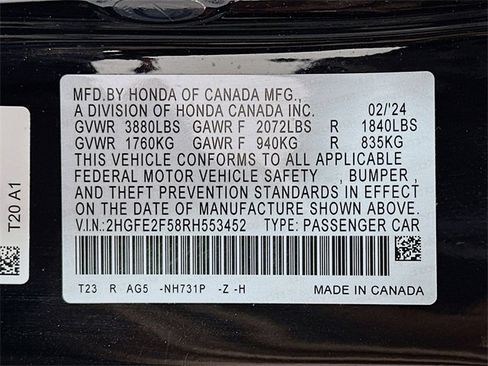 Certified 2024 Honda Civic Sport image 30