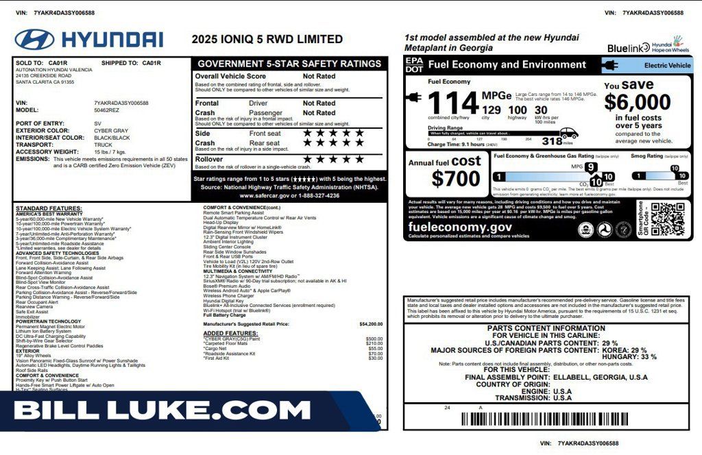 Used 2025 Hyundai Ioniq 5 Limited RWD image 1