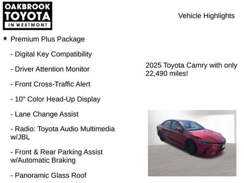 Used 2025 Toyota Camry XSE w/ Premium Plus Package image 8