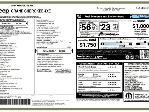 Certified 2024 Jeep Grand Cherokee Limited 4xe AWD/4WD image 3