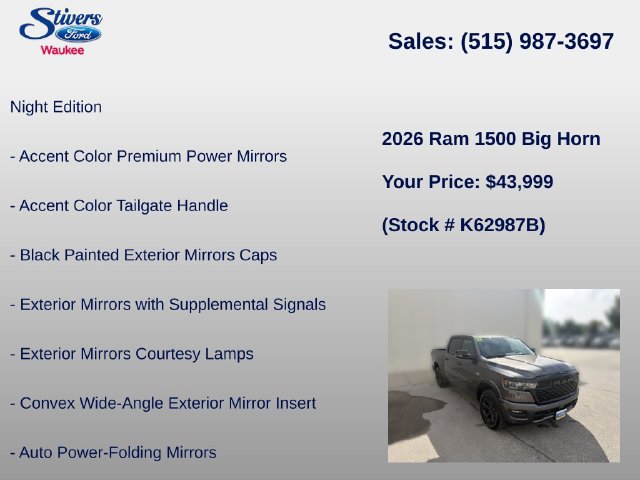 Used 2026 RAM 1500 Big Horn w/ Night Edition AWD/4WD image 34