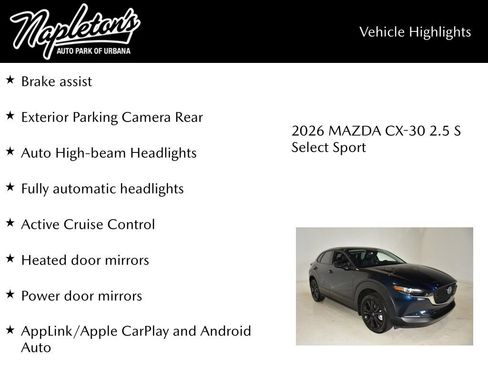 New 2026 MAZDA CX-30 AWD 2.5 S w/ Select Sport Pkg image 16