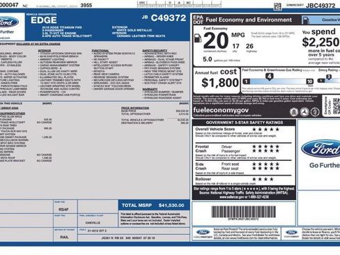 Used 2018 Ford Edge Titanium w/ Ford Safe & Smart Package FWD image 2