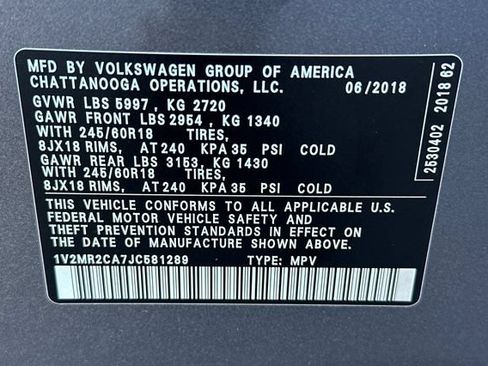 Used 2018 Volkswagen Atlas SEL AWD/4WD image 33