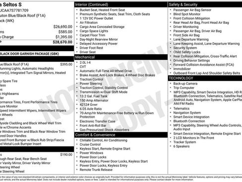 Certified 2025 Kia Seltos S AWD/4WD image 35