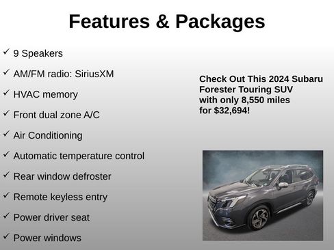 Used 2024 Subaru Forester Touring w/ POP Package 3 AWD/4WD image 8