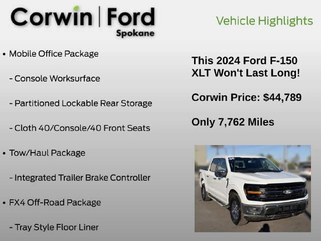 Certified 2024 Ford F150 XLT w/ Equipment Group 302A MID AWD/4WD image 7