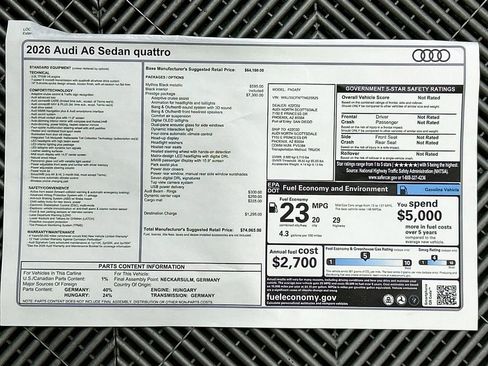 New 2026 Audi A6 Prestige image 9