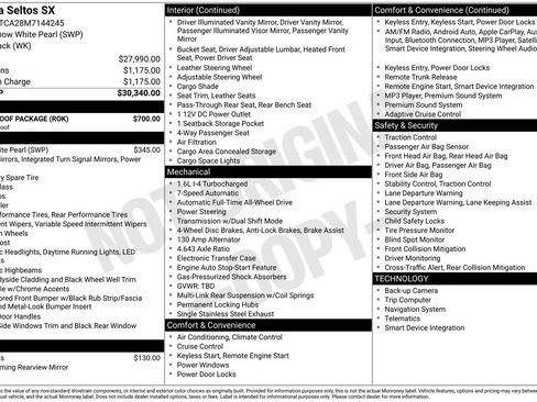 Used 2021 Kia Seltos SX w/ SX Sunroof Package image 37