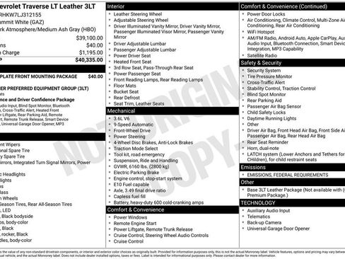 Used 2020 Chevrolet Traverse LT image 42