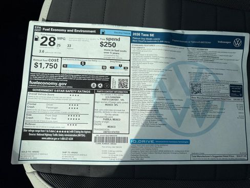 New 2026 Volkswagen Taos SE AWD/4WD image 33