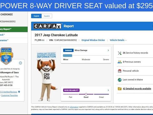 Used 2017 Jeep Cherokee Latitude w/ True North Edition image 8