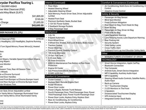 Used 2024 Chrysler Pacifica Touring-L FWD image 1