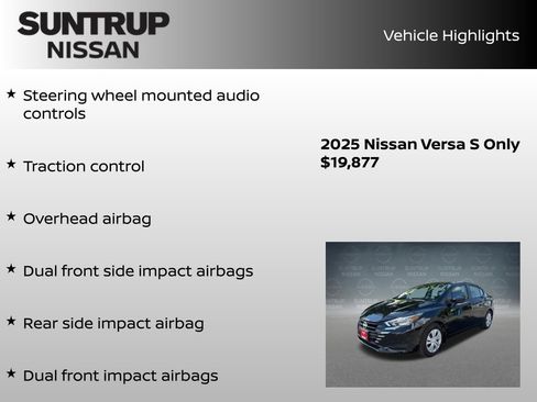 Certified 2025 Nissan Versa S w/ Trunk Package FWD image 16