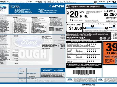 Used 2017 Ford F150 Platinum w/ Equipment Group 701A Luxury AWD/4WD image 9