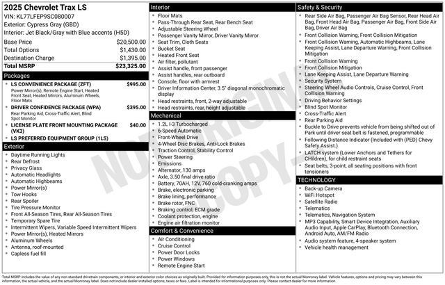 Used 2025 Chevrolet Trax LS w/ LS Convenience Package FWD image 7