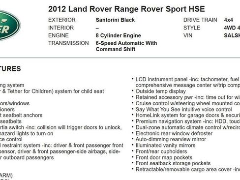 Used 2012 Land Rover Range Rover Sport HSE image 14