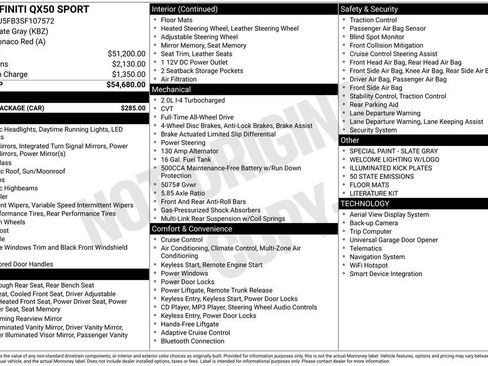 Used 2025 INFINITI QX50 Sport w/ Cargo Package AWD/4WD image 48