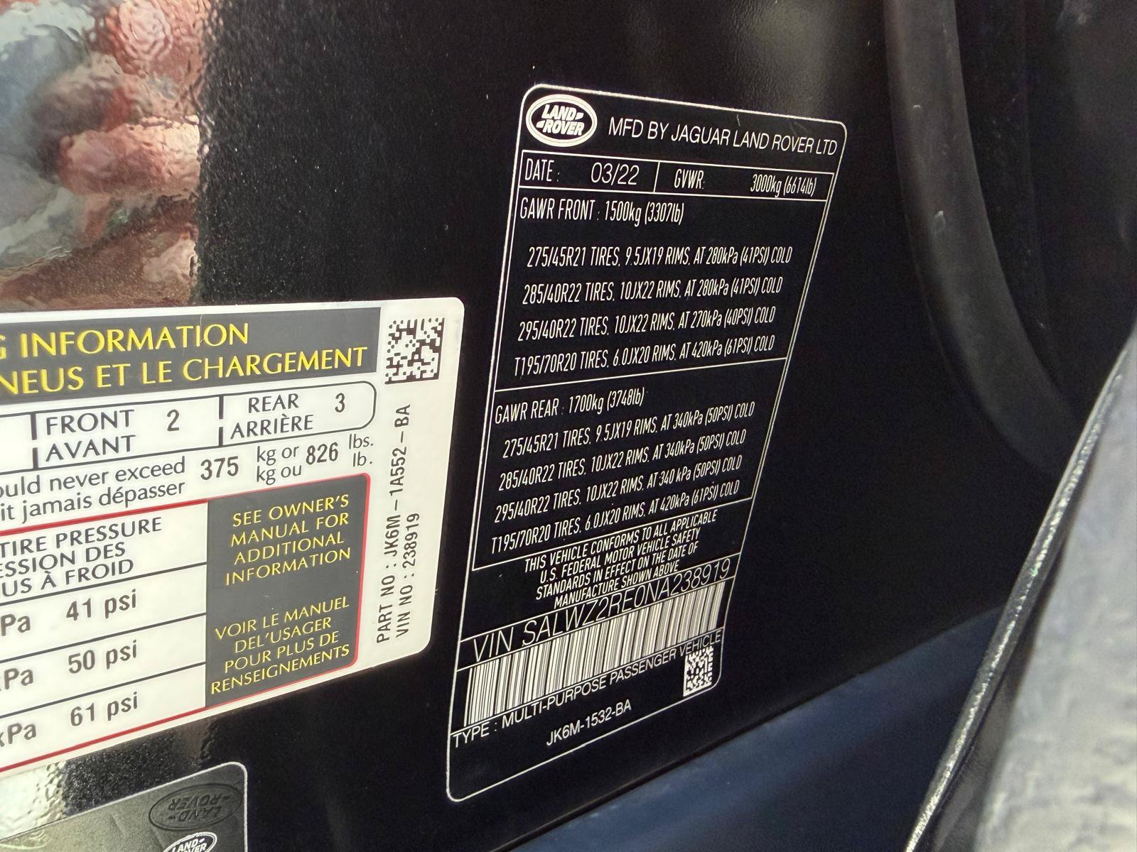 Used 2022 Land Rover Range Rover Sport SVR AWD/4WD image 57