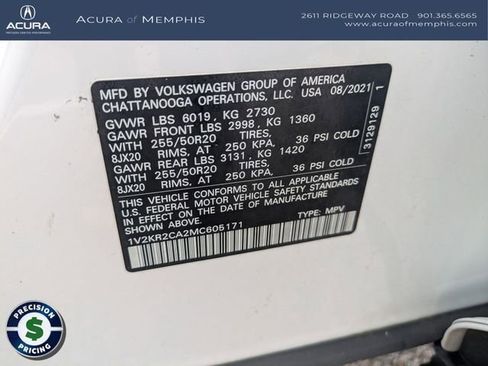 Used 2021 Volkswagen Atlas SE w/ Panoramic Sunroof Package AWD/4WD image 31