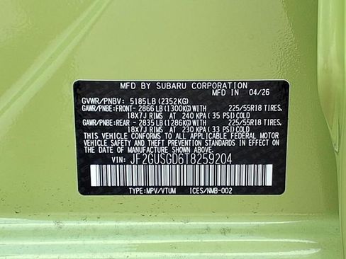 New 2026 Subaru Crosstrek 2.5i Sport AWD/4WD image 10