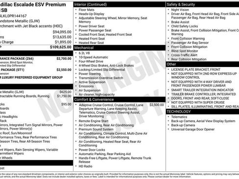 Used 2023 Cadillac Escalade ESV Premium Luxury w/ Performance Package AWD/4WD image 42
