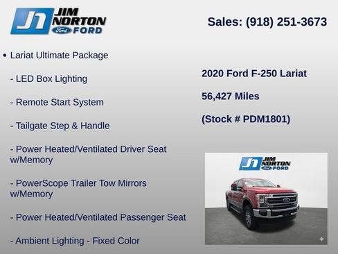 Used 2020 Ford F250 Lariat w/ Lariat Ultimate Package AWD/4WD image 14