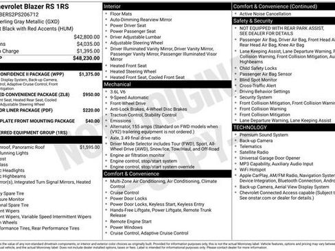 Certified 2023 Chevrolet Blazer RS w/ Driver Confidence II Package FWD image 33
