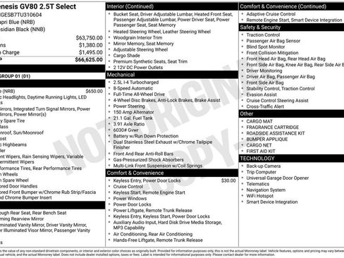 Certified 2026 Genesis GV80 2.5T Select AWD/4WD image 24