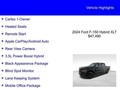 Certified 2024 Ford F150 XLT w/ Equipment Group 302A MID AWD/4WD image 2