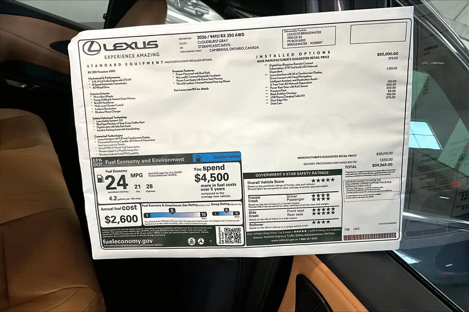 New 2026 Lexus RX 350 Premium AWD/4WD image 13