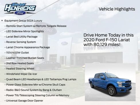 Used 2020 Ford F150 Lariat w/ Equipment Group 502A Luxury AWD/4WD image 4