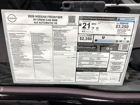 New 2026 Nissan Frontier SV w/ All-Weather Content Package image 36