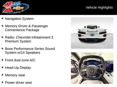 Certified 2025 Chevrolet Corvette Stingray Preferred Cpe w/ Z51 Performance Package image 2