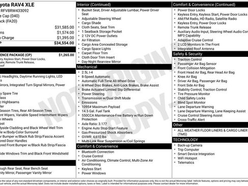 Used 2024 Toyota RAV4 XLE w/ Convenience Package AWD/4WD image 5