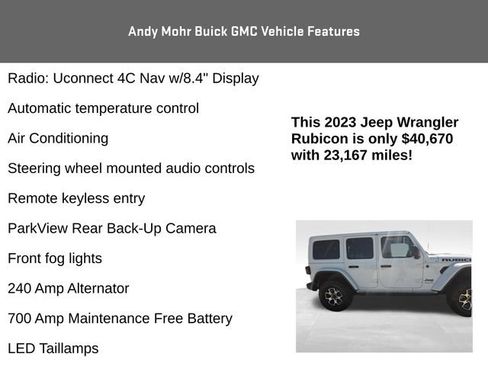 Used 2023 Jeep Wrangler Unlimited Rubicon w/ Steel Bumper Group AWD/4WD image 15