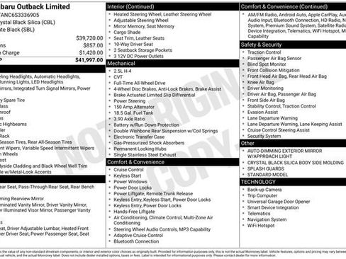 Certified 2025 Subaru Outback Limited AWD/4WD image 22